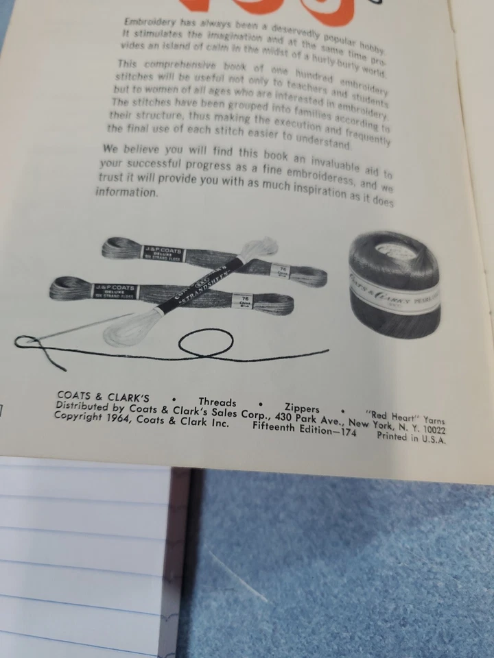 Coats & Clarks 100 Hundred Embroidery Stitches #150 1964 Vintage  - Image 3 of 3