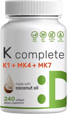 Super K with Advanced K2 Complex MK-7 240 gels Vitamin MK4/MK7/K1