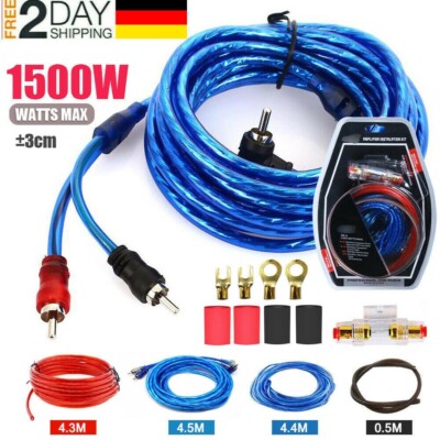 1500W Kabelset Anschluß Endstufe Verstärker Amp Subwoofer Auto Audio Wire Kabel