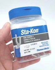 *New* Sta-Kon 3KG06 Fork Terminals, 100ct, 22-18 AWG 1/4" Connector, RA18-14F