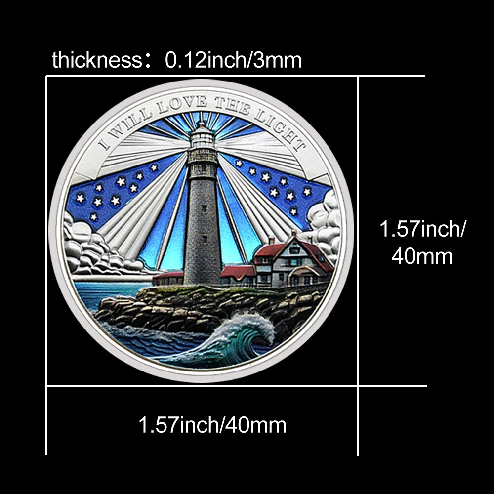 Lighthouse Silver Plated Coin Light of Our Hearts Shows Me The Way Collect Medal - Picture 6 of 14