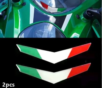 Coppia Adesivi Gel Bandiera Italia 120x10 Mm, Per Carena Ducati, Aprilia, Vespa, Moto E Auto