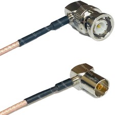 RG316 BNC MALE ANGLE to DVB Pal Female Angle RF Cable Rapid-SHIP LOT