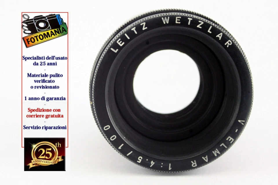 Leica Leitz v-Elmar 100 f4,5 raro garanzia 12 mesi Foto 3 de 4