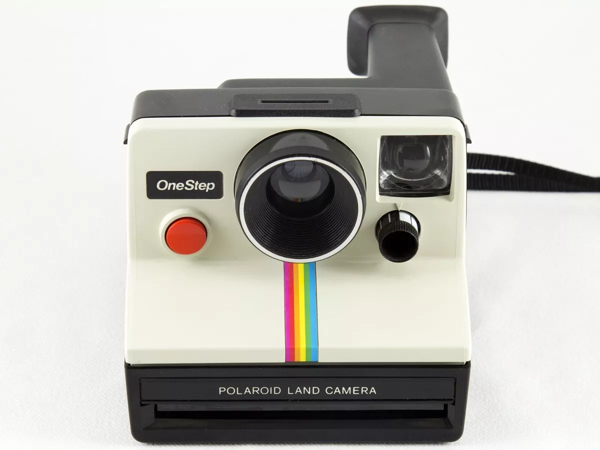 Vintage Original Polaroid SX-70 OneStep White Rainbow Stripe Land Camera  TESTED