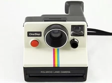 Vintage Original Polaroid SX-70 OneStep White Rainbow Stripe Land Camera TESTED
