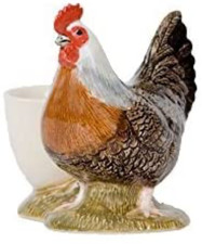 Quail Ceramics  Egg Cup With Chicken Dorking