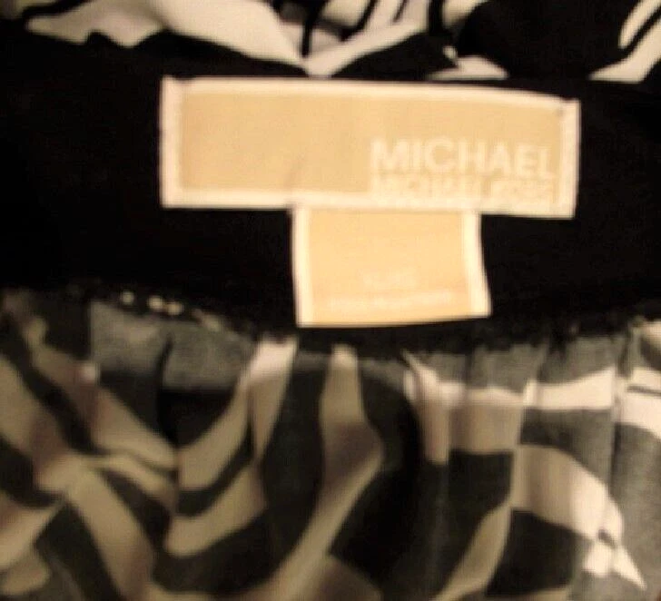 Abito smanicato donna MICHAEL KORS XL bianco e nero stampa animalier maglia