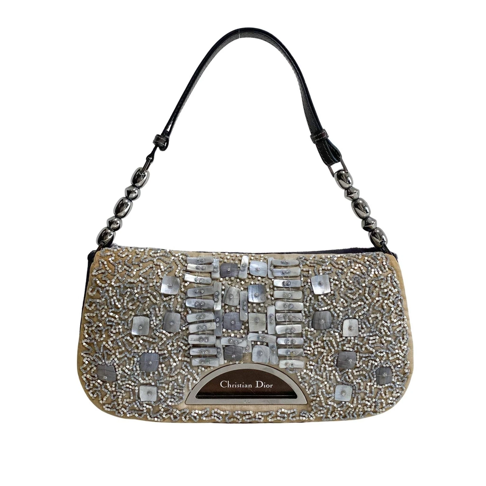 Sac bandoulière DIOR Dior Malice perles argentées broderie