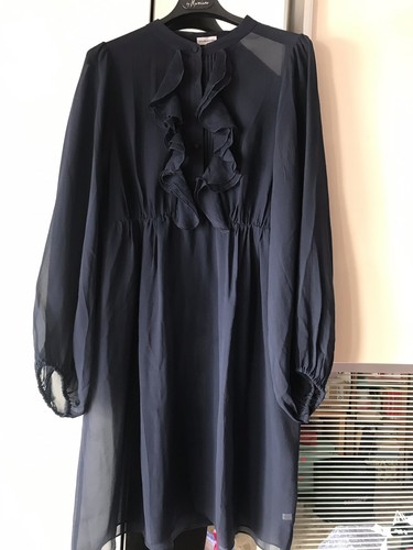 Abito In Seta Intimissimi blu Ruches Vestito | eBay
