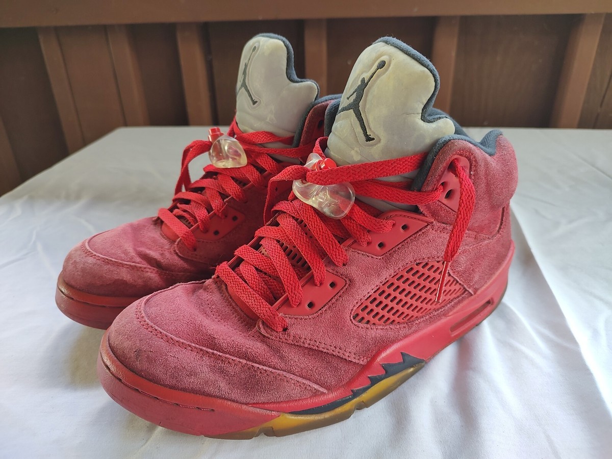 Nike Air Jordan 5 Retro Red Suede Sneakers. Men's 9 | eBay