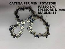 CATENA RICAMBIO MINI POTATORI POTATORE PASSO 1/4" 32 MAGLIE SPESSORE 1,1 MM