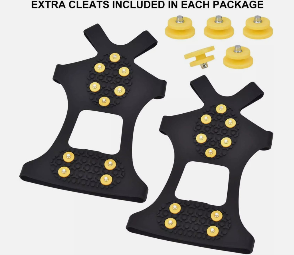 10Studs Ice Climbing Crampons Snow Grips Anti Slip Shoe Boot Cleats Spikes Sport