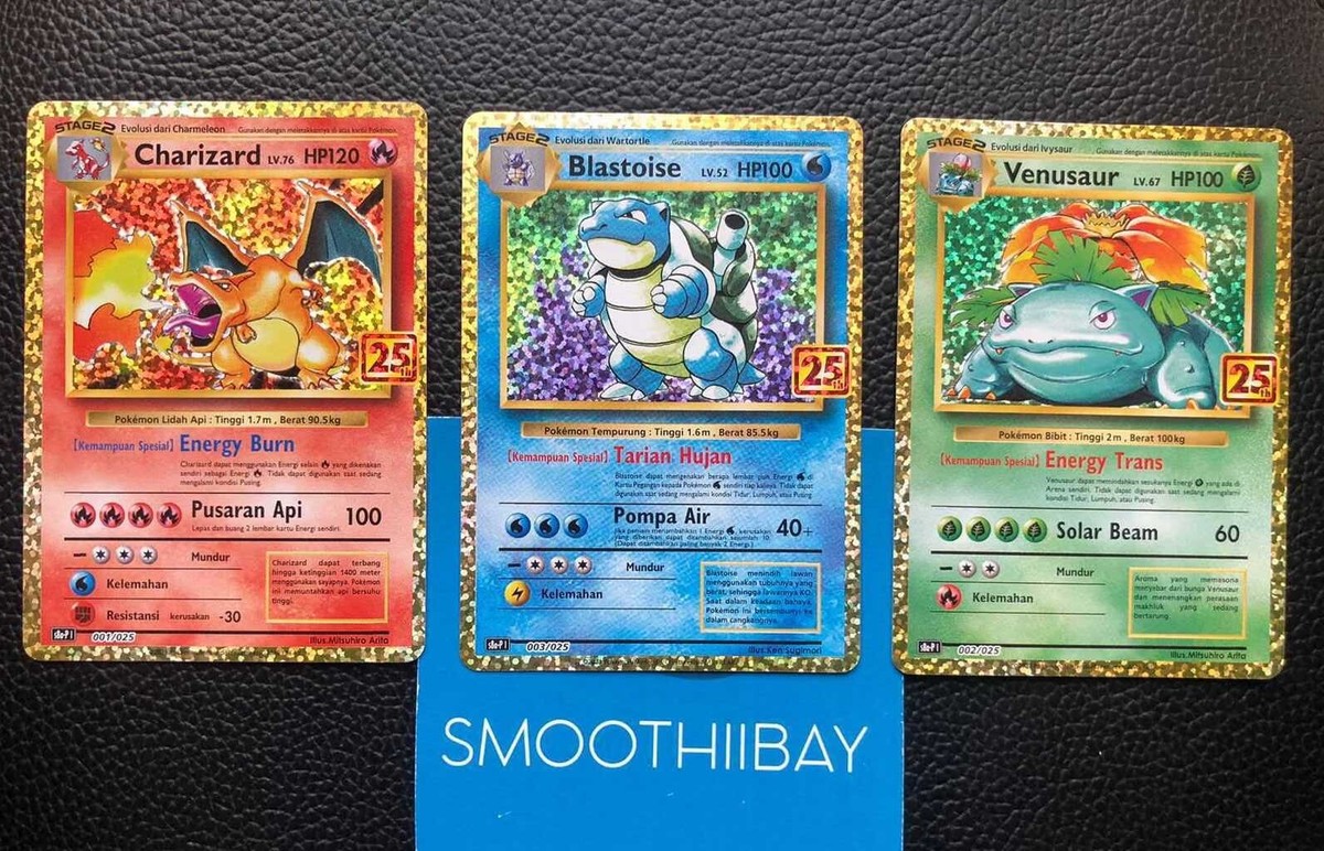 Charizard Blastoise Venusaur Promo 25th Anniversary Pokemon Card