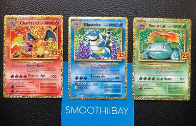 Charizard Blastoise Venusaur Promo 25th Anniversary Pokemon Card