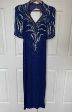 Jovani, Stunning Vintage Sequin 100% Silk Formal Long Dress Size Large