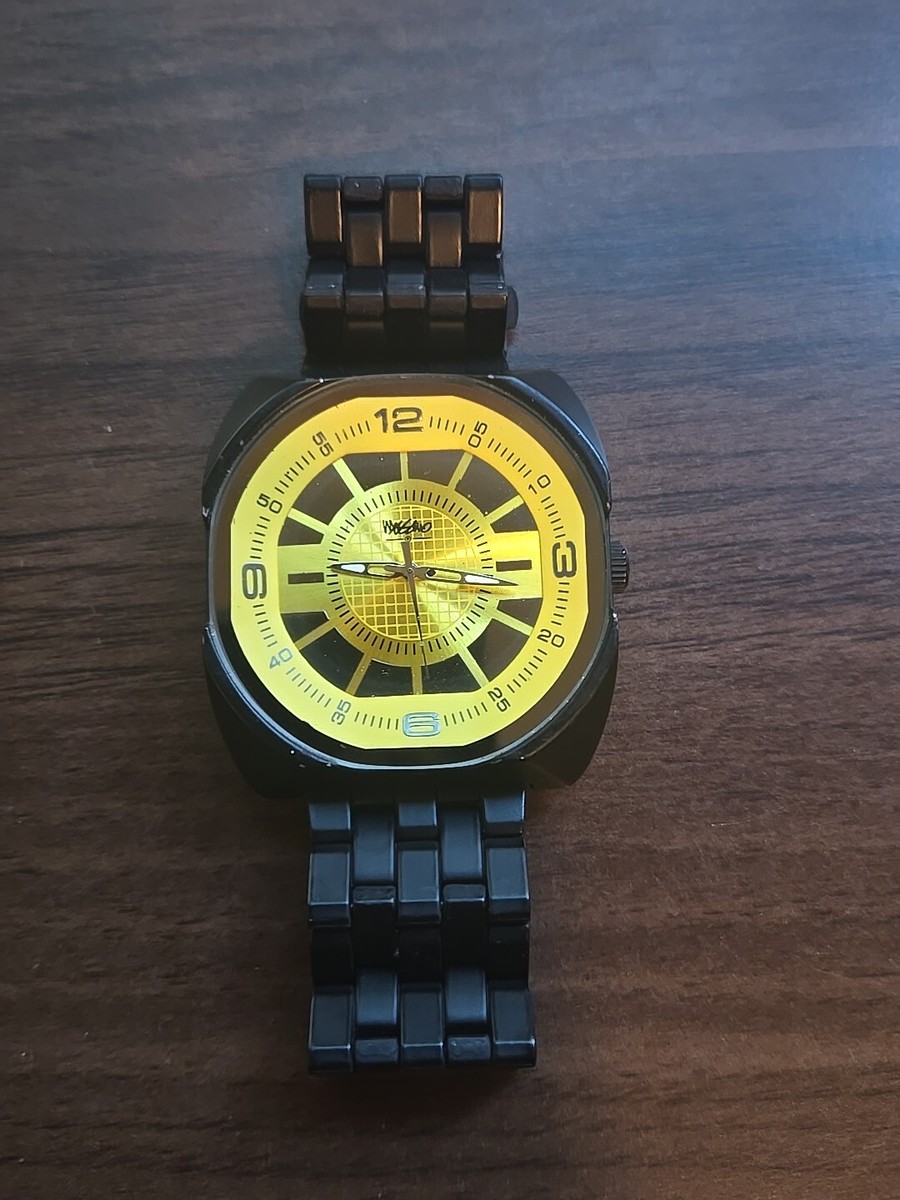 Mens Mossimo MM90290 S60-11 Large Face Watch Black & Yellow | eBay