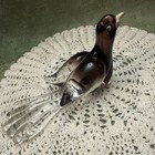 Murano Style Handblown Glass Pigeon Dove Bird Figurine Purple Clear Paperweight — photo 7