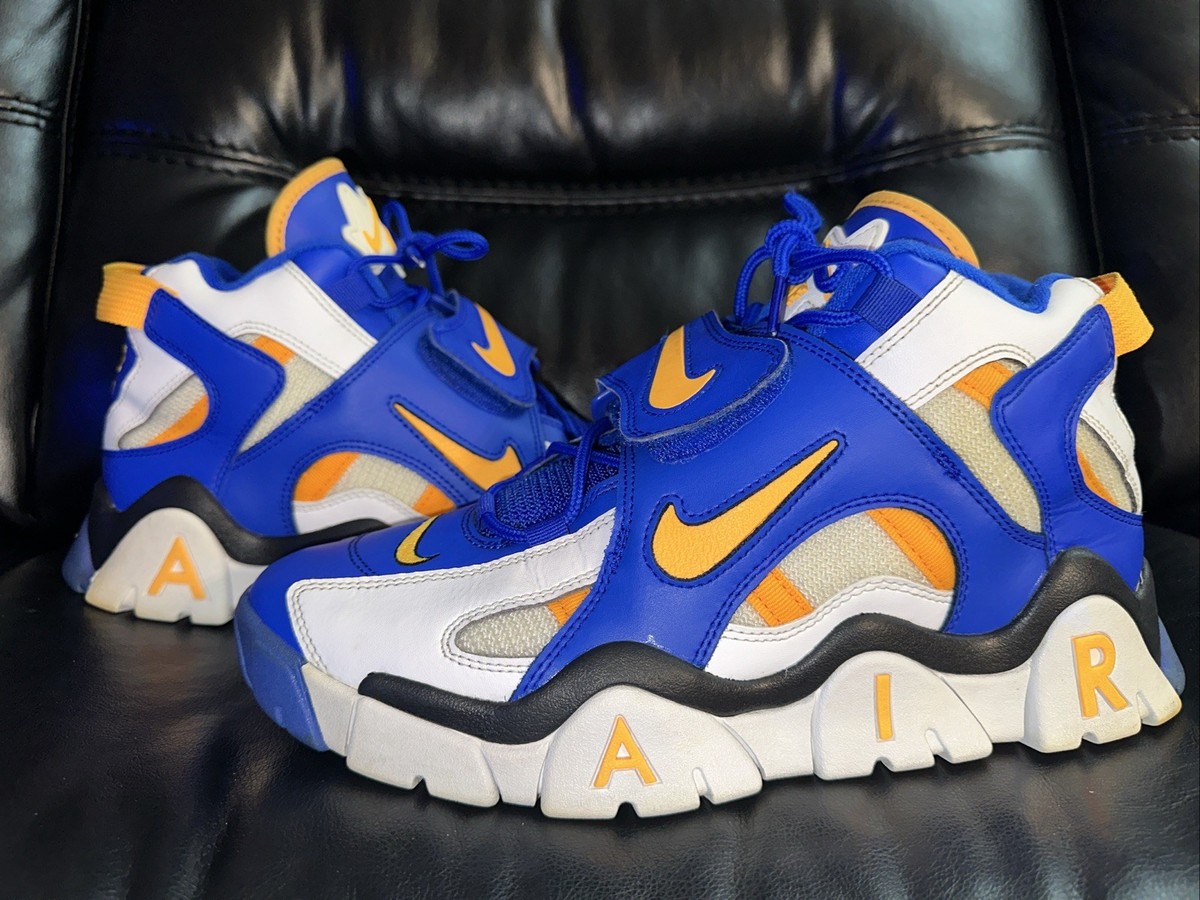 Nike Air Barrage Mid Rams, AT7847-100, Size 11, Orange/Blue/White/Black. Nike Air Barrage Mid White Laser Orange-Racer Blue-Black  main image 4