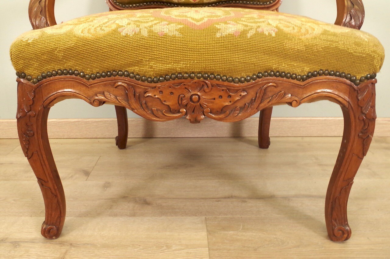 Regency style armchair with petit point tapestry thumbnail 7