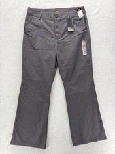 Lee Wrinkle Free Bootcut Pants Womens 16W Gray Twill Chino Mid Rise Stretch NWT