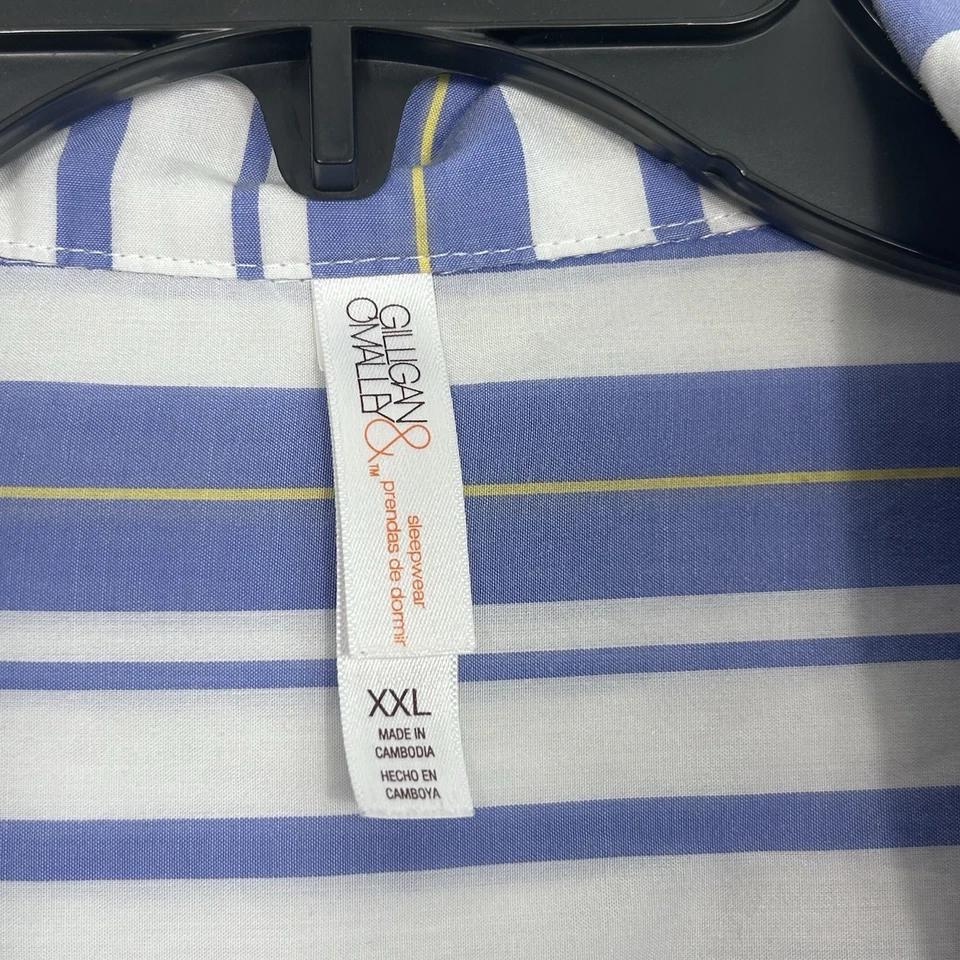 Gilligan & O’Malley Women’s Sz XXL Tencel Pajama Set Blue White Striped VGUC (S) - Image 4 of 4
