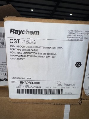 NEW Raychem CSTI-153G 15KV Indoor Cold Shrink Termination 350-500 KCMIL 25-34MM