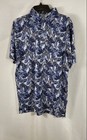 Straight Down Men's Blue Tropical Monstera Leaf Performance Polo Shirt Sz S NWT — photo 1