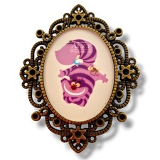 Broche Chat Cheshire Alice  pays des merveilles- Bijou  retro - fait main. 