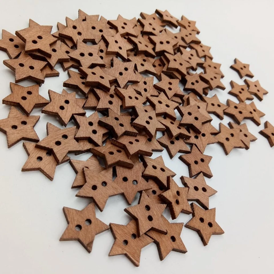 100PCS Wooden Buttons Sewing Decor - Image 2 of 4