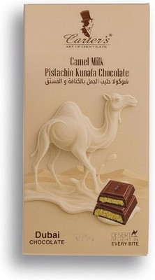 Carter's Dubai Camel Milk Chocolate Bar Pistazie and Crispy Kunafa 140g
