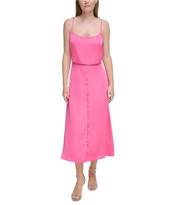 DONNA KARAN NEW YORK Womens Cami Tank Dress, Pink, 8
