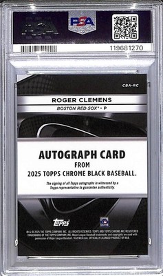 2025 Topps Chrome Black Gold #CBA-RC Roger Clemens PSA 9 MINT Auto