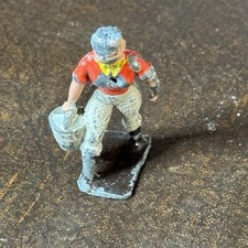 Vintage Britains Lead Farm Hand Feeding Chickens