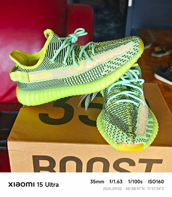 adidas Yeezy Boost 350 V2 Herren Sneaker Grün/Schwarz/Rosa EU 43 1/3 FW5191