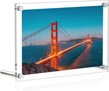Acrylic Floating Picture Frame 8.5 X 11 - Clear Frameless Photo Display Holder,