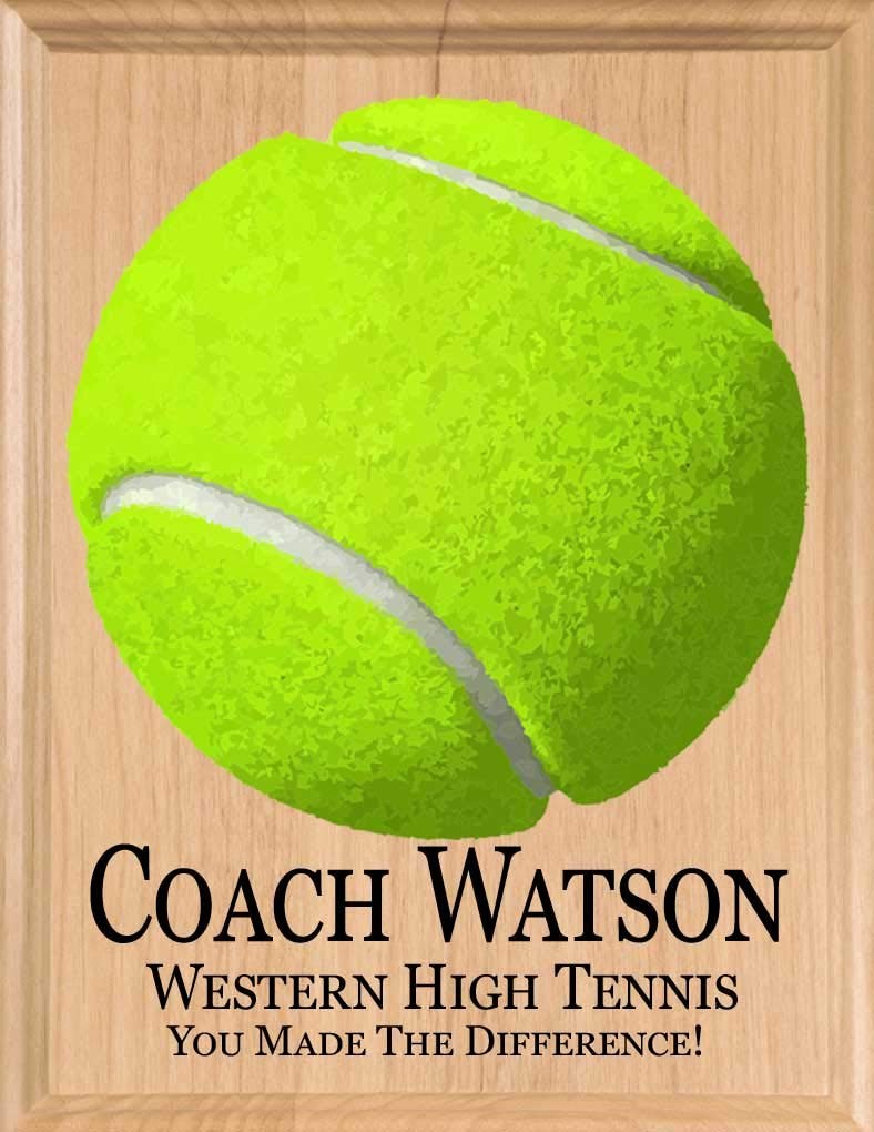 Tennis Coach Gift Plaque SIGNABLE Custom Recognition Award Trophy for Team Co... thumbnail 4