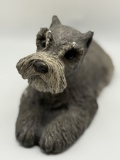 Estatua de perro Sandicast Schnauzer de colección 4,5 pulgadas 1981 firmada por Sandra Brue 3 lb #145