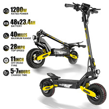 1200W Off-road Electric Scooter for Adult 48V23.4AH 40Miles 28MPH Fast E-Scooter