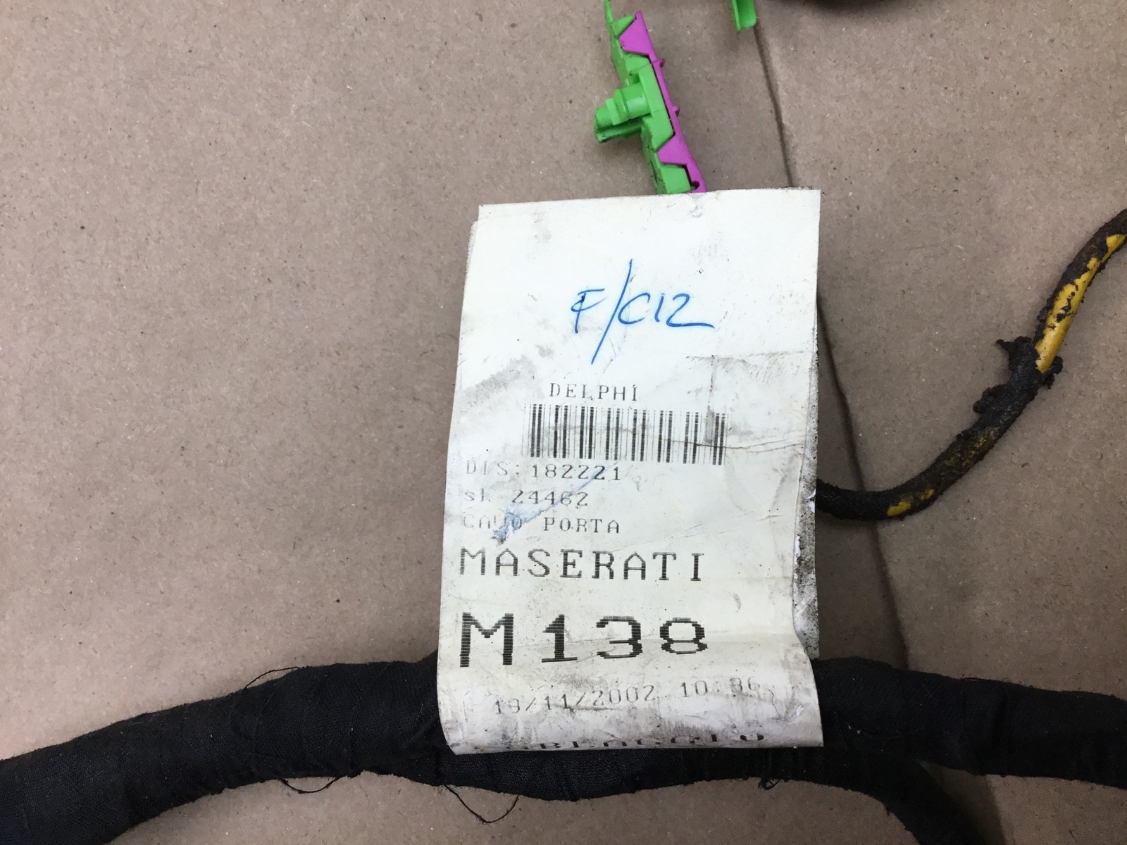 Maserati Coupe GT 2003 Left Driver Door Wire Wiring Harness 02-06 ;:Y