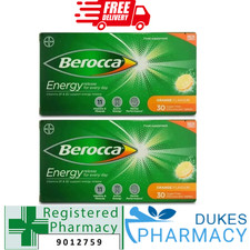 Berocca Orange Effervescent 30 Tablets X 2, 60 Tablets Total