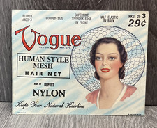 Vintage Vogue Human Style Mesh Hair Net 3 Pack Blonde 403 Bobbed Envelope