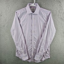 Twillory Mens 15 34/35 Tailored Fit Non-Iron Safe Cotton Dress Shirt Blue Pink