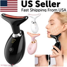 Neck Face Lifting Massager Skin Tighten Device LED Anti Wrinkle Double Chin US