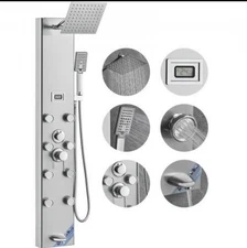 Shower Panel System 5 Modes Digital Display  Panel Tower Rainfall Tub Spout