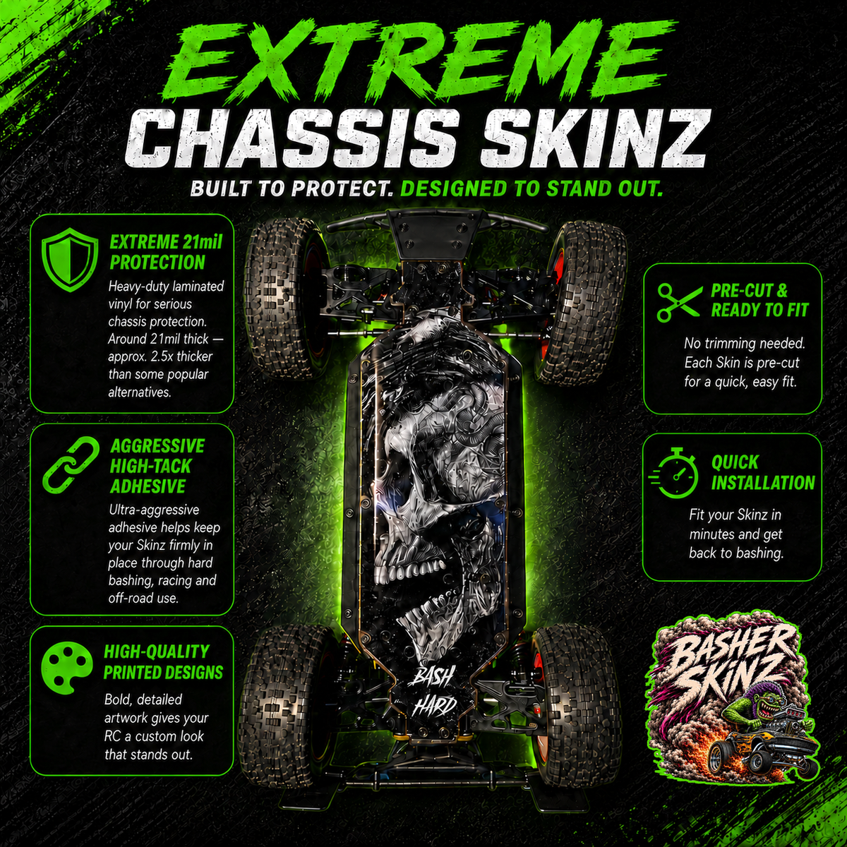 RLAARLO OMNI TERMINATOR Chassis Skin Protector -LOADS OF DESIGNS