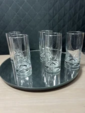 (5) Libbey Crisa Impressions Cooler Glasses Set Clear Pinched Sides Bar Ware Lot
