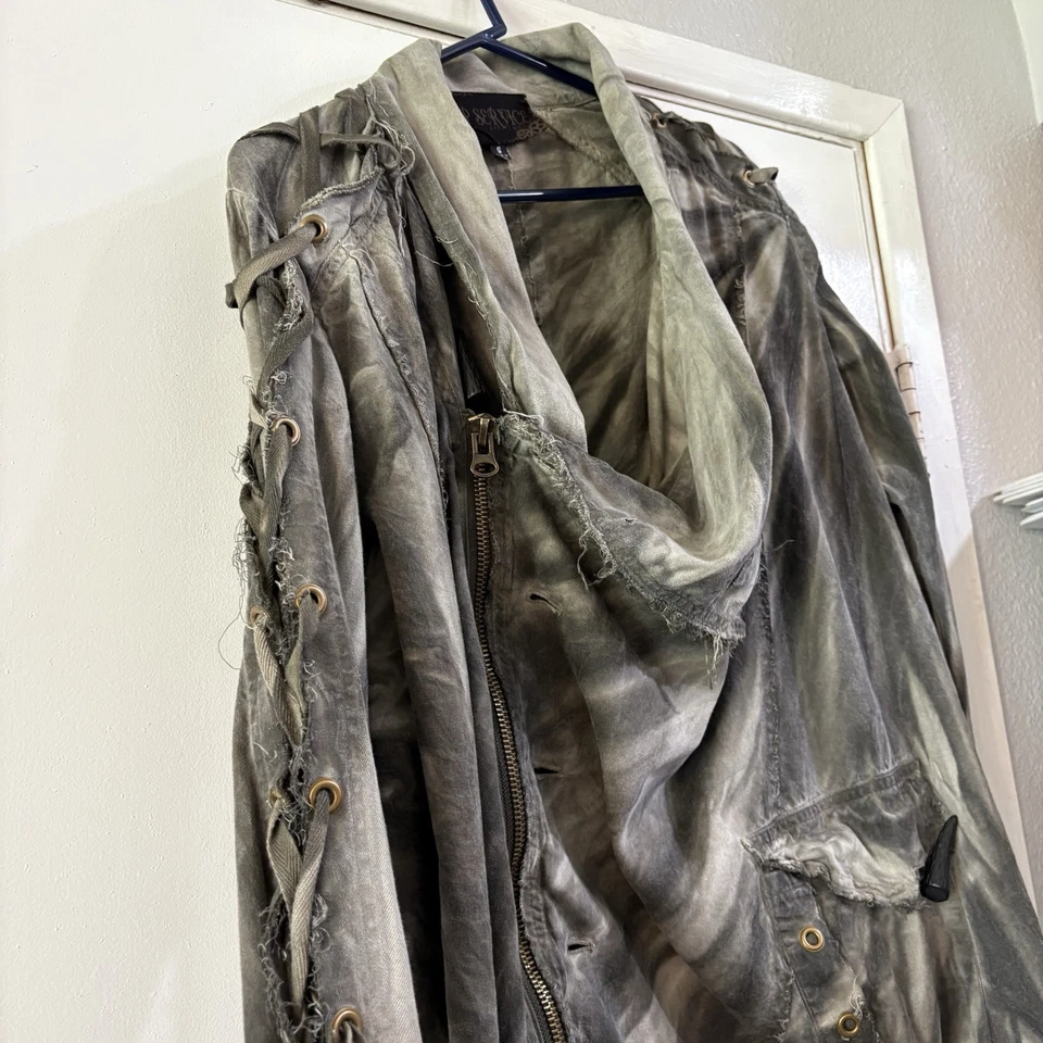 Lip Service Warbird Unisex Jacket Green Goth Punk Vintage Grunge Renaissance S - Image 3 of 4