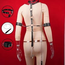 Sex Bondage Anal Hook Handcuffs Butt Plug Restraint Kit Leash Collar Cosplay SM