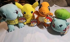 NEW LOT x4 Pok mon Plush 10in Pikachu Charmander Squirtle Bulbasaur
